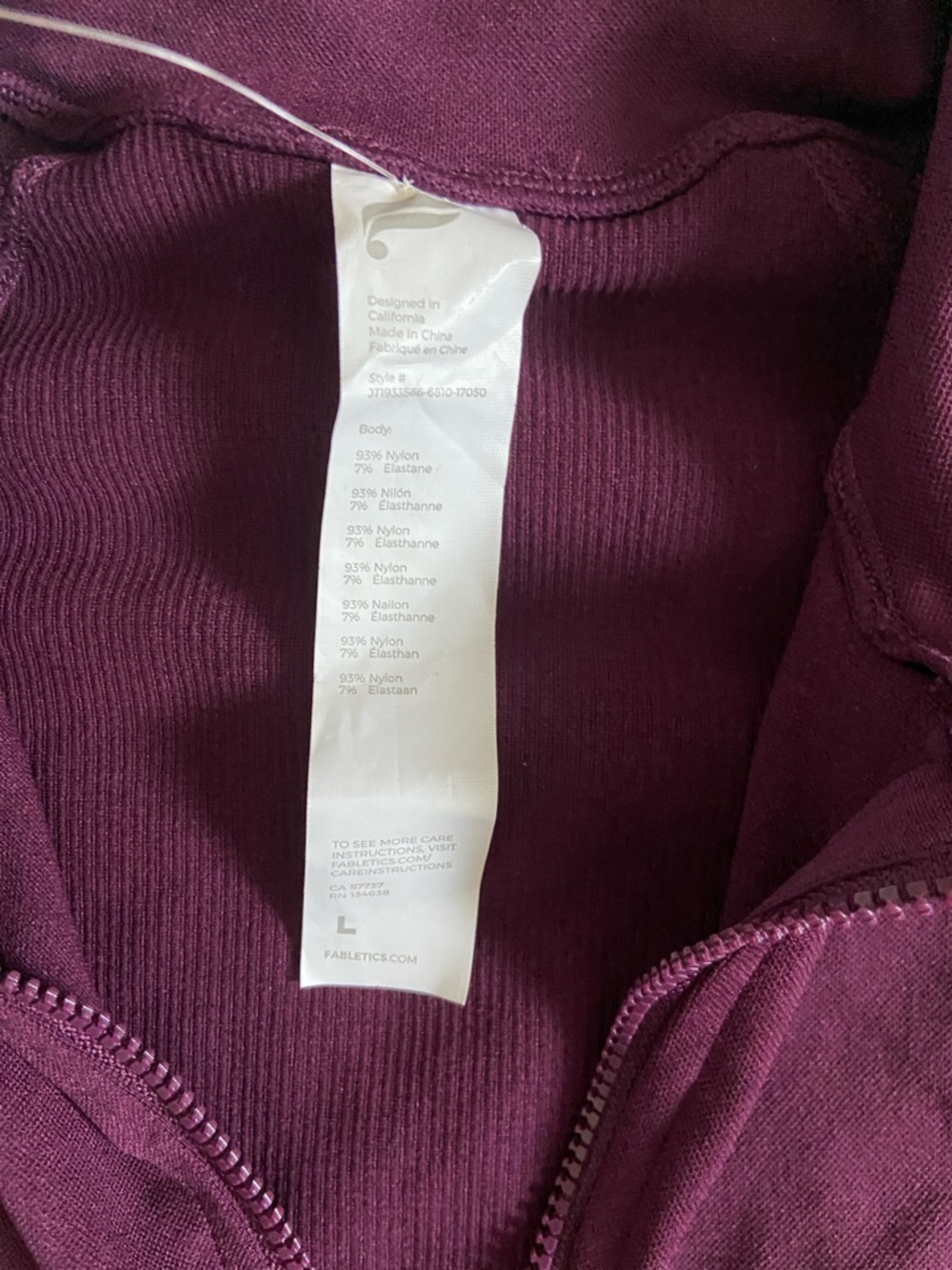 Fabletics Plum Full-Zip Utility Jacket - Picture 3 of 6